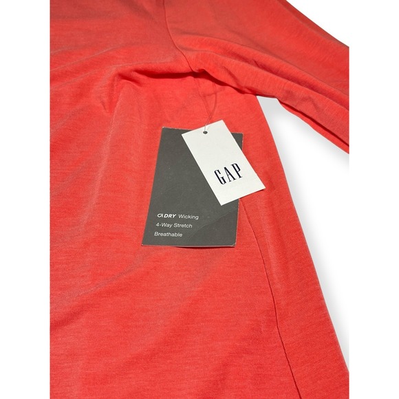 New NWT GAP Fit Breathe Long Sleeve Shirt Women's XS Open Back Coral Pink - Picture 2 of 6
